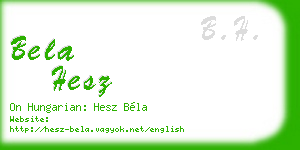 bela hesz business card