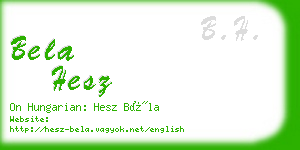 bela hesz business card